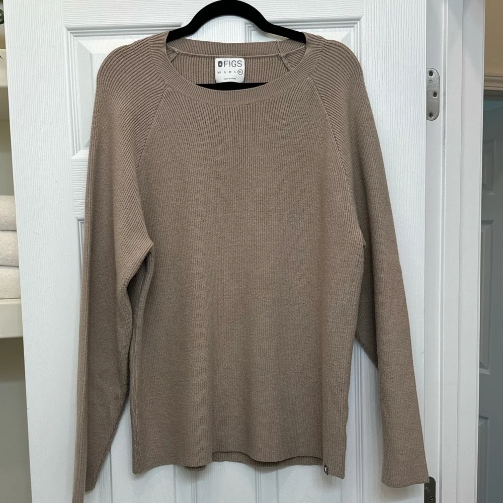 Figs Knit Tan Sweater Size XL